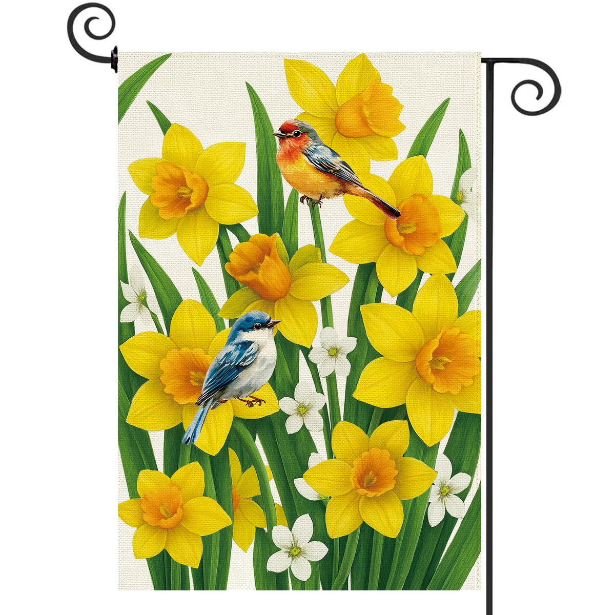 Baccessor daffodils garden flag front view enhances curb appeal