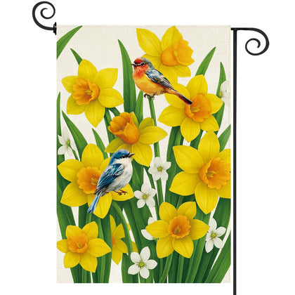 Baccessor daffodils garden flag front view enhances curb appeal
