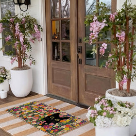Baccessor mat features non-slip backing to stay in place.
