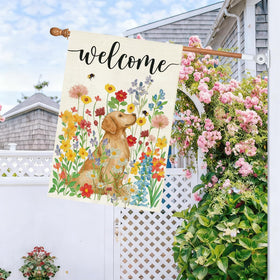 Baccessor floral design flag demonstrates durable, weatherproof appeal for year-round display.