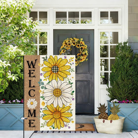 Baccessor double-sided burlap flag ensures visibility from every angle