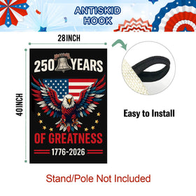 Baccessor double-sided eagle flag, visible from any angle with vibrant printing.