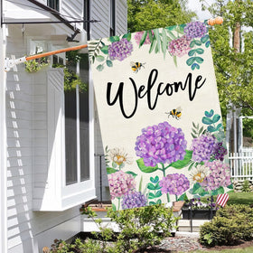 Baccessor double-sided floral flag hanging adds decorative charm from multiple angles