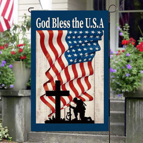 Baccessor double-sided patriotic flag shows text on both sides for visibility.