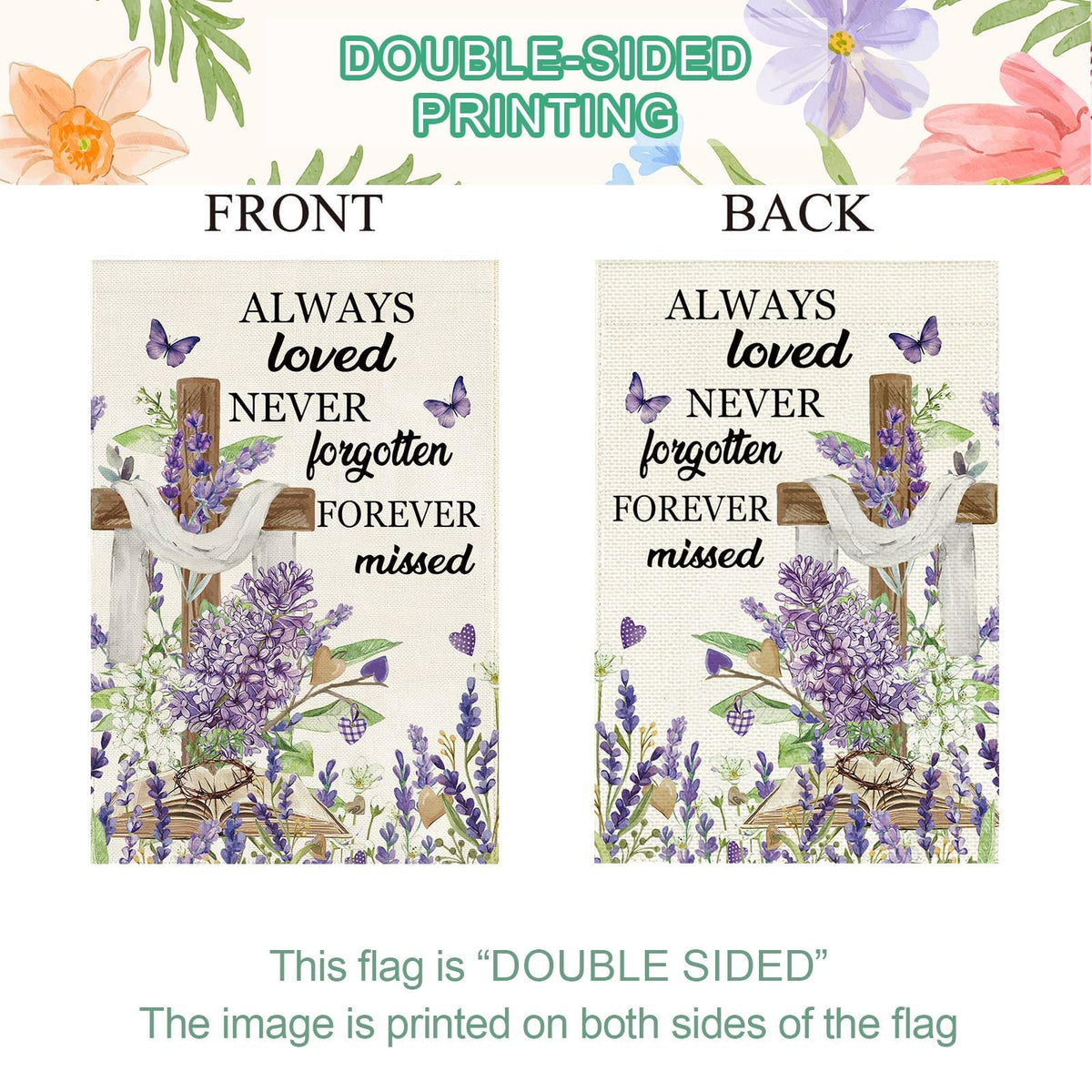 Baccessor weatherproof flag vivid lavender colors through seasons