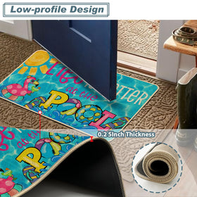 Size near 17 x 29 inches fits standard entryways and thresholds.