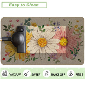 Baccessor farmhouse entryway mat, spring bloom design enhances curb appeal