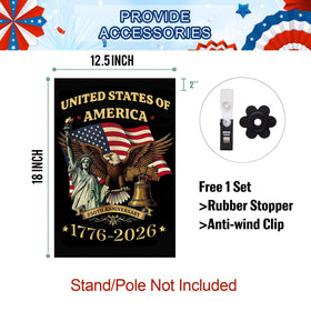 Baccessor 12x18 flag demonstrates compact size for small spaces.