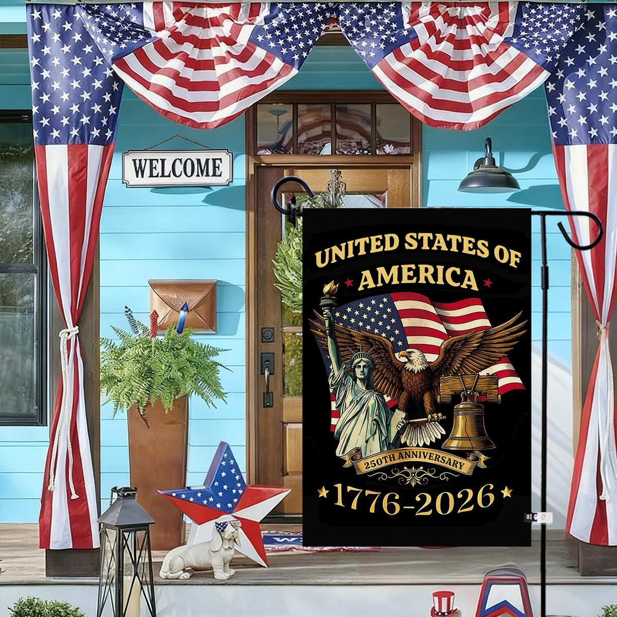 Baccessor patriotic garden decor idea for patios and gardens.