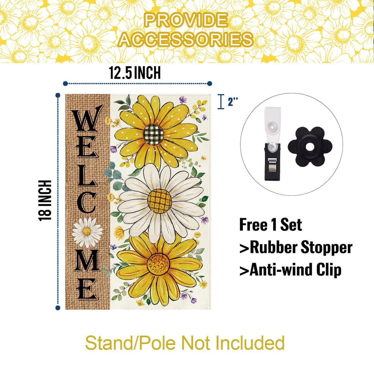 Baccessor flag sleeve fits any standard pole or stand