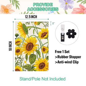 Baccessor sunflower flag sleeve top ready for standard flagpole setups.