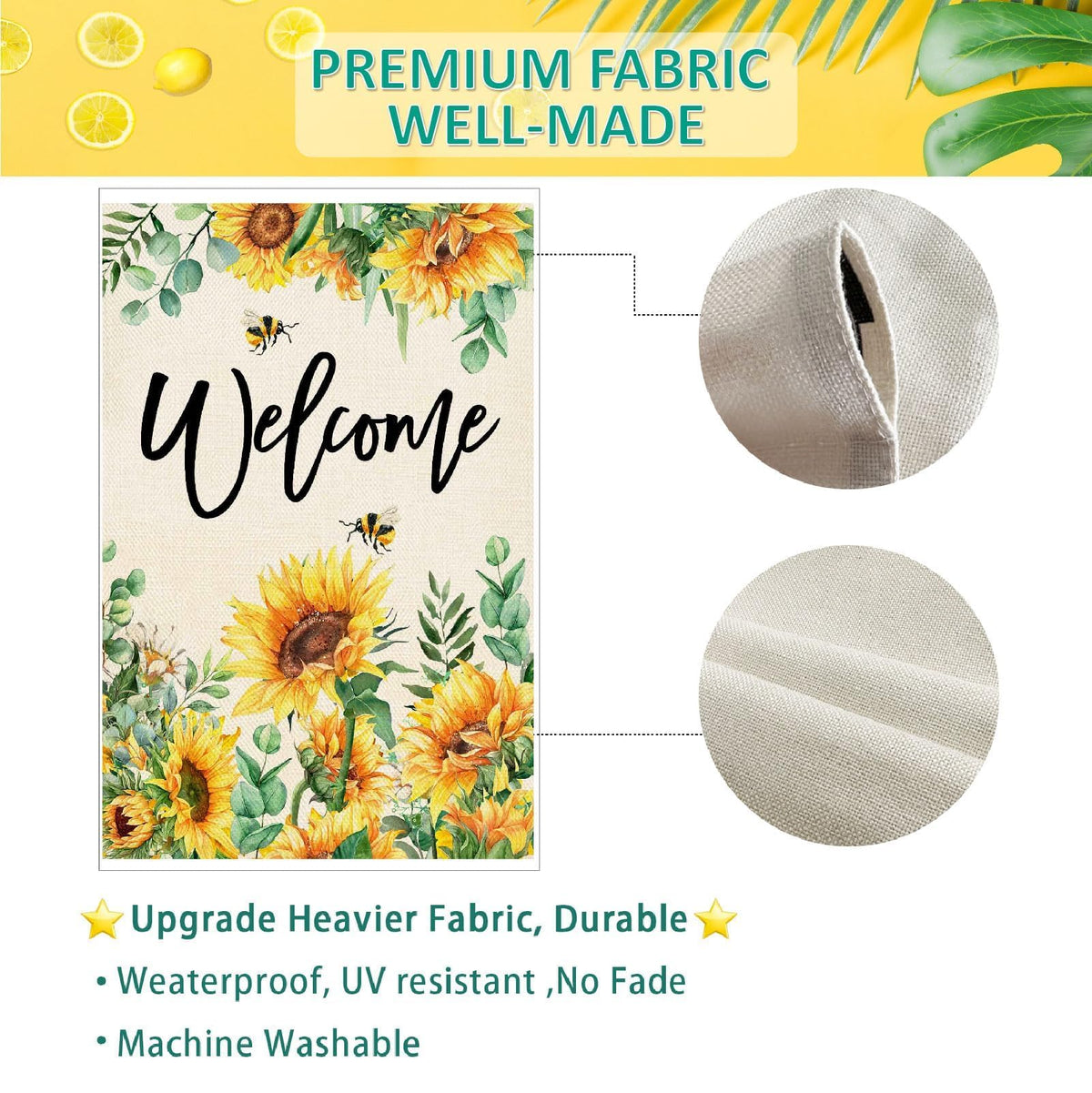 Baccessor floral flag sleeve-top attachment enables easy mounting.