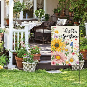 Baccessor flower welcome flag yard decor that stays vibrant through seasons.