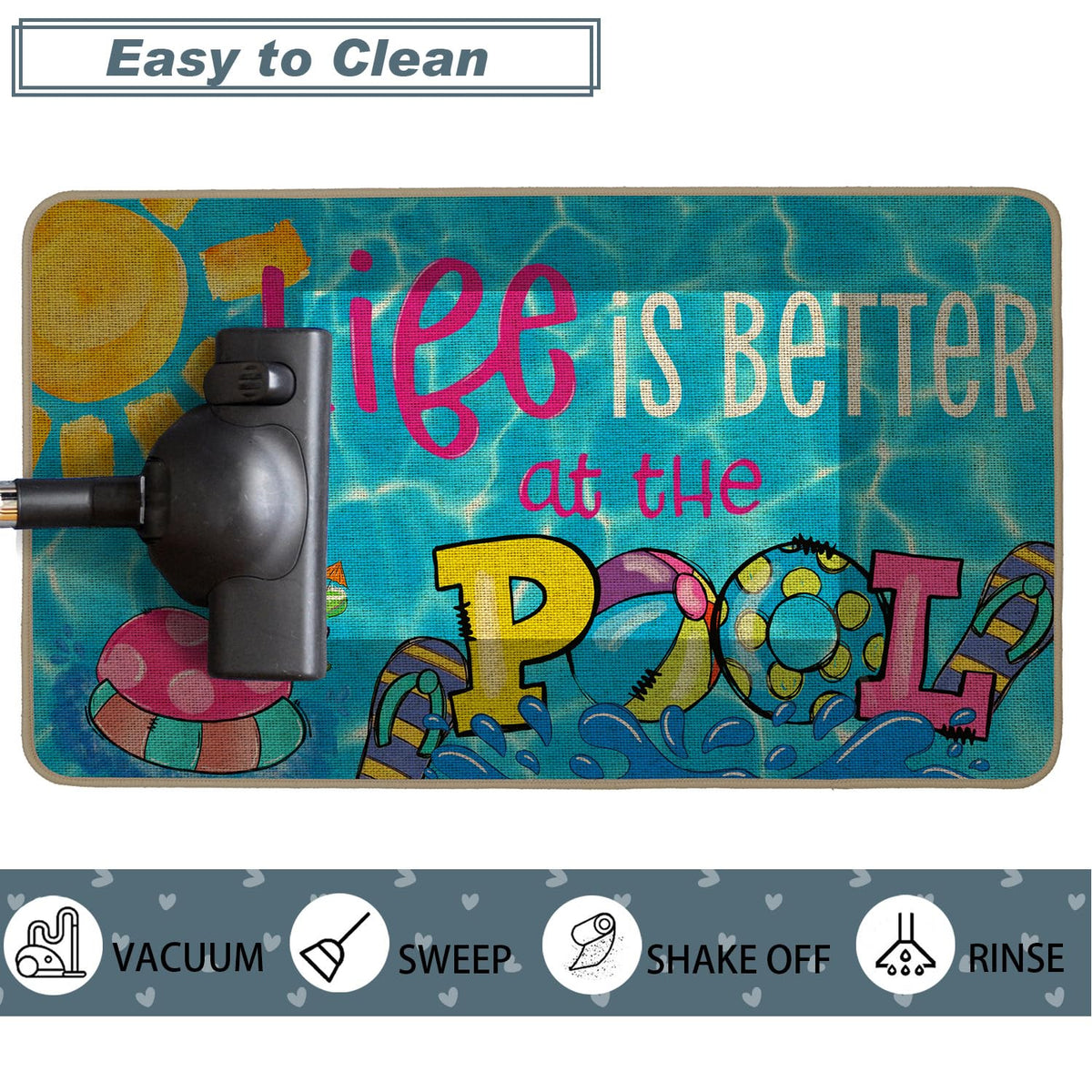 Easy to clean by shaking, vacuuming, or hosing down the surface.