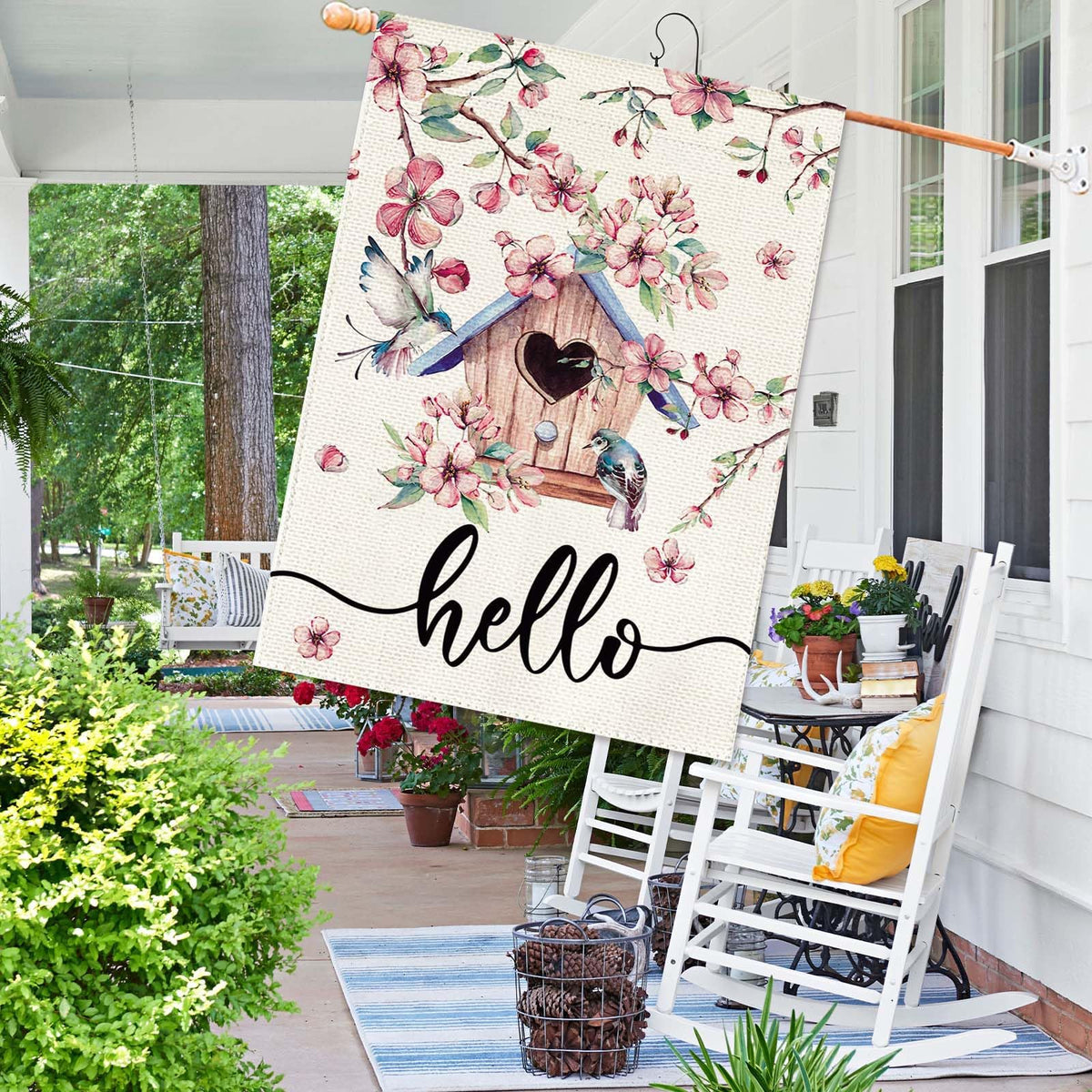 Baccessor welcoming flag decor for garden and porch