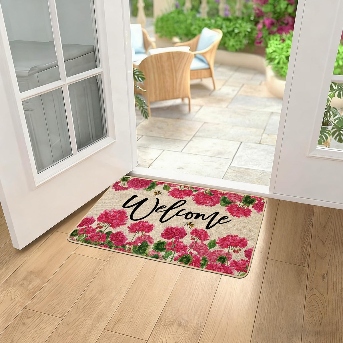 Baccessor Geranium doormat easy-clean surface ready for quick maintenance