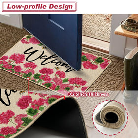 Baccessor Geranium doormat on patio or garage entry for daily use