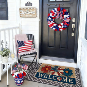 Baccessor God Bless America mat for welcoming guests with style and seasonal flair.