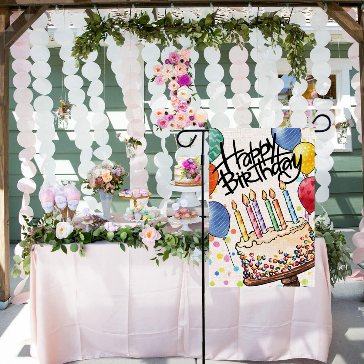Baccessor Happy Birthday flag double-sided print maintains color balance