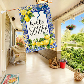 Baccessor Hello Summer flag compatible with standard flag poles for easy setup.