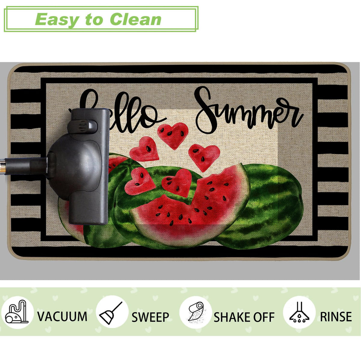 Baccessor Easy cleaning highlights quick refresh for this doormat.