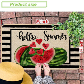 Baccessor Hello Summer Watermelon doormat at the entry provides a stylish outdoor-to-indoor transition.