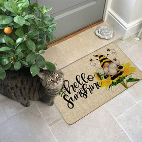 Baccessor Hello Sunshine Doormat dirt-trap capability helps keep mud at the door.