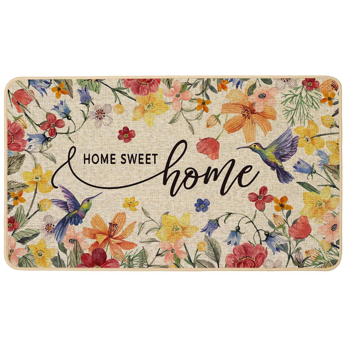 Baccessor Home Sweet Home floral doormat outdoor 17x29 greets guests with a welcoming spring pattern.