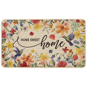 Baccessor Home Sweet Home floral doormat outdoor 17x29 greets guests with a welcoming spring pattern.