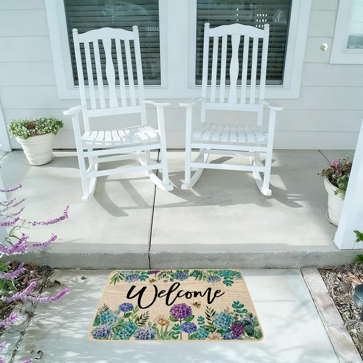 Baccessor Hydrangea doormat weather resistant for year-round use