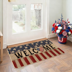Baccessor Indendence Day door mat with non-slip backing for safety.