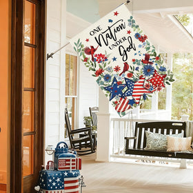 Baccessor independence day floral design flag for yard decor