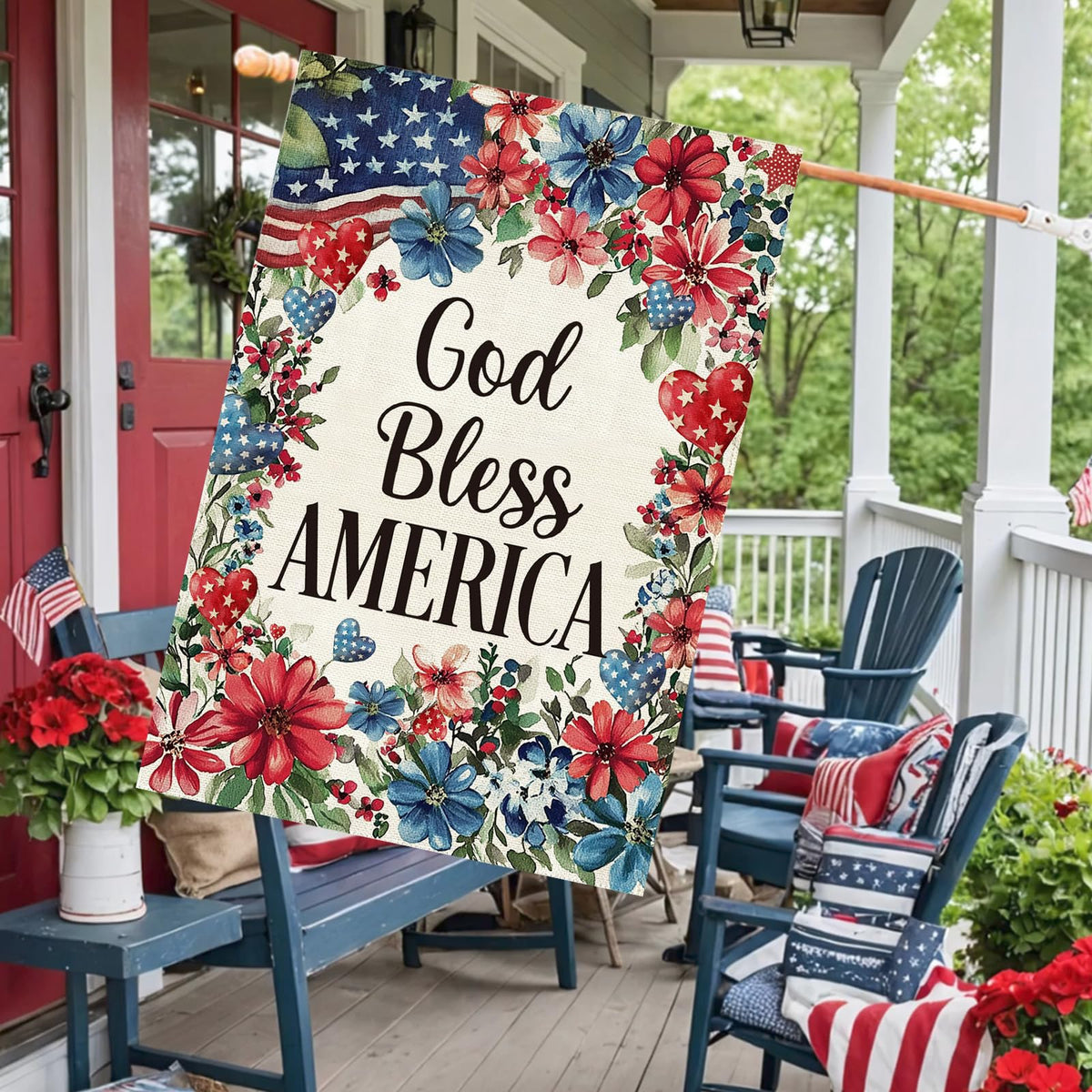 Baccessor Independence Day house flag 28x40 for seasonal home decor.