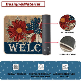 Baccessor Indoor outdoor daisy mat fits entryways, porches, and garages.