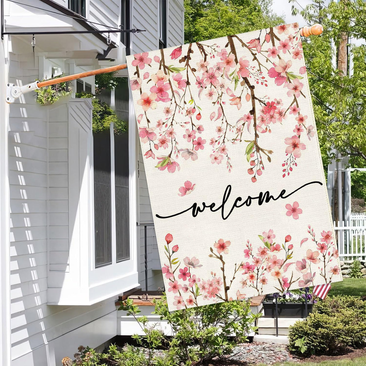 Baccessor large 28x40 inch flag for easy yard visibility and welcoming curb appeal