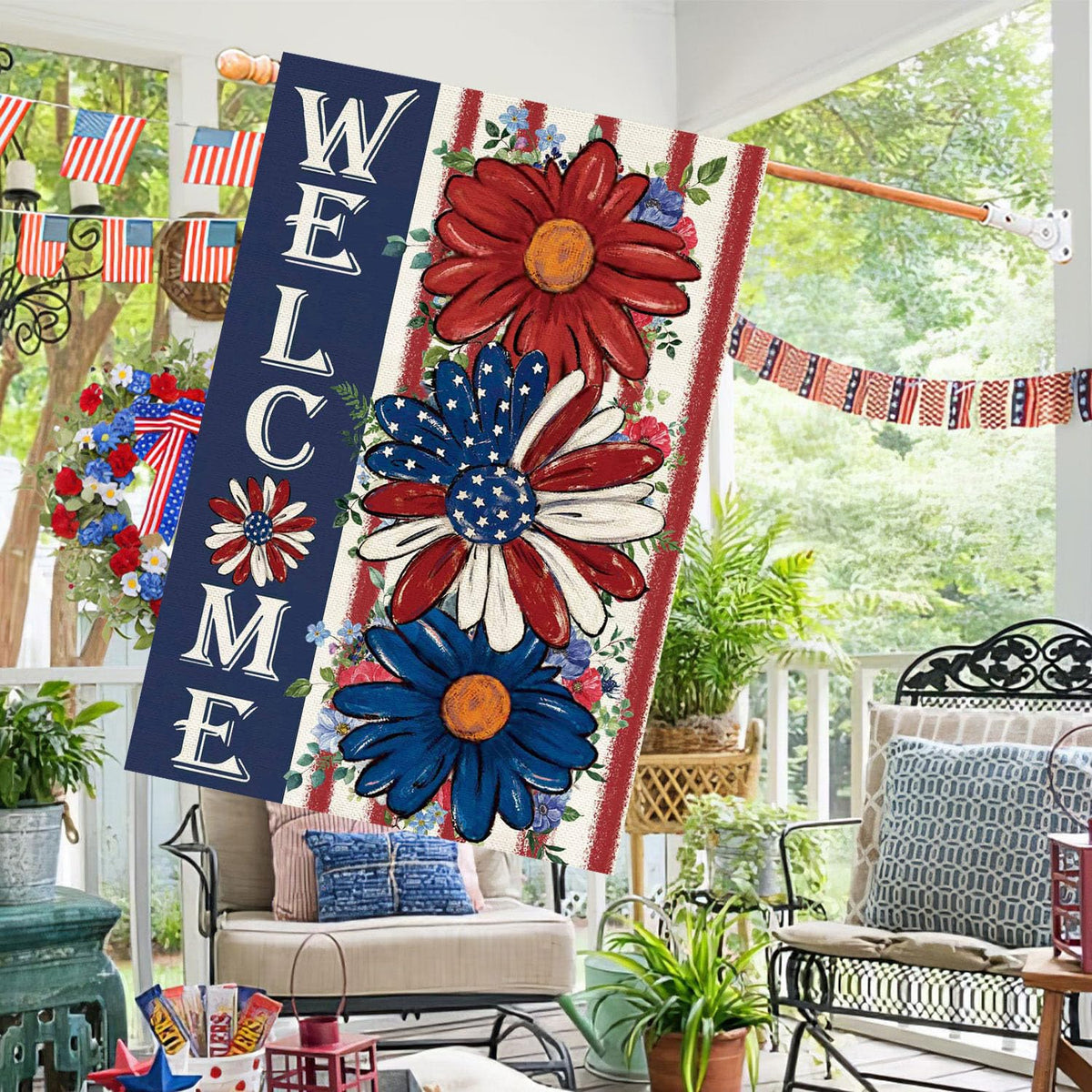 Baccessor large yard flag displayed in 28 by 40 inches for bold seasonal display.