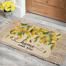 Baccessor Lemon Bee design burlap surface adds rustic charm to your porch.