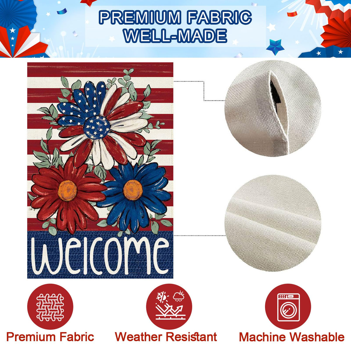 Baccessor memorial day banner enhances outdoor aesthetics with festive charm