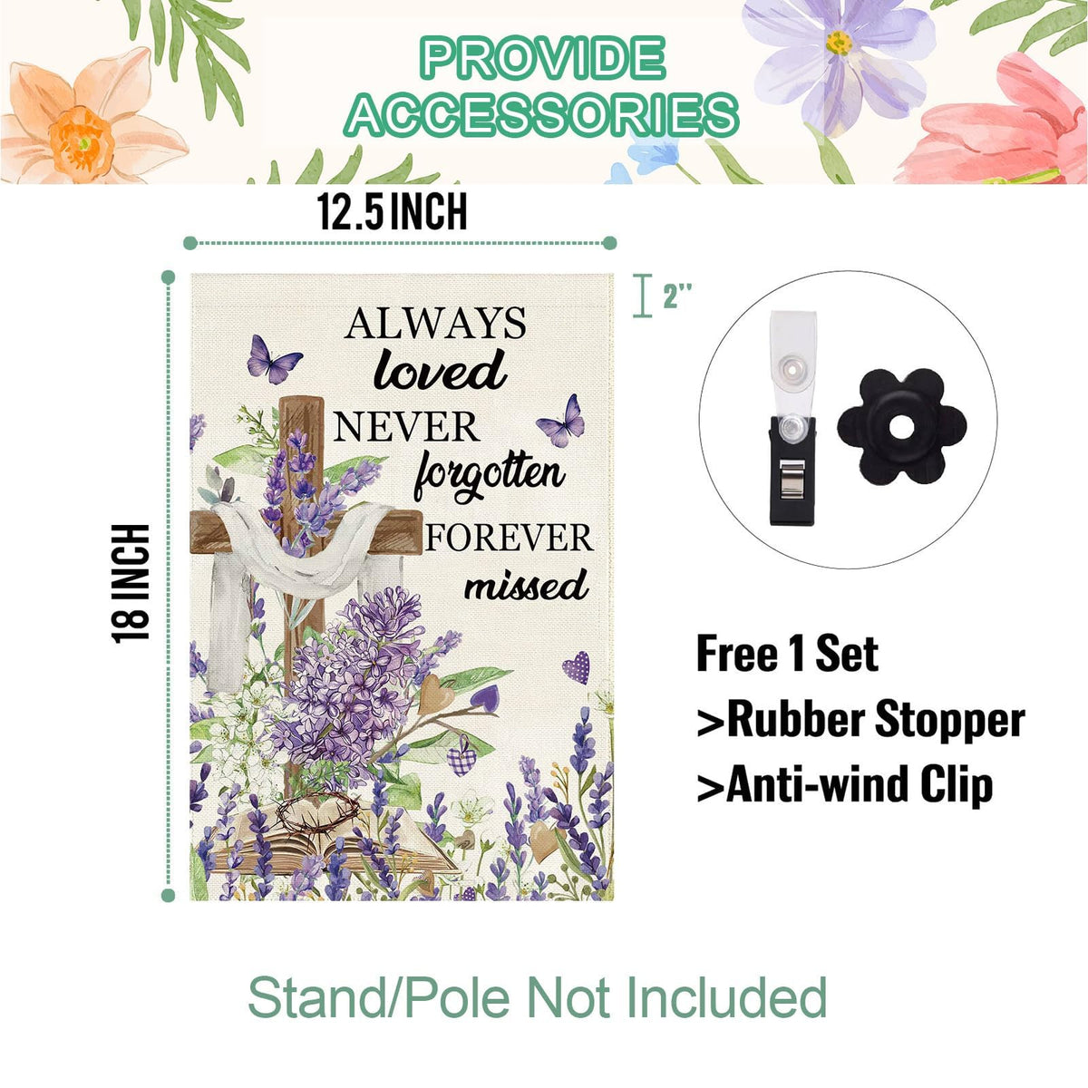 Baccessor mini yard flag with sleeve quick and stable setup
