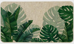 Baccessor Monstera leaf door mat, 17x29 inches, ideal entryway decor.