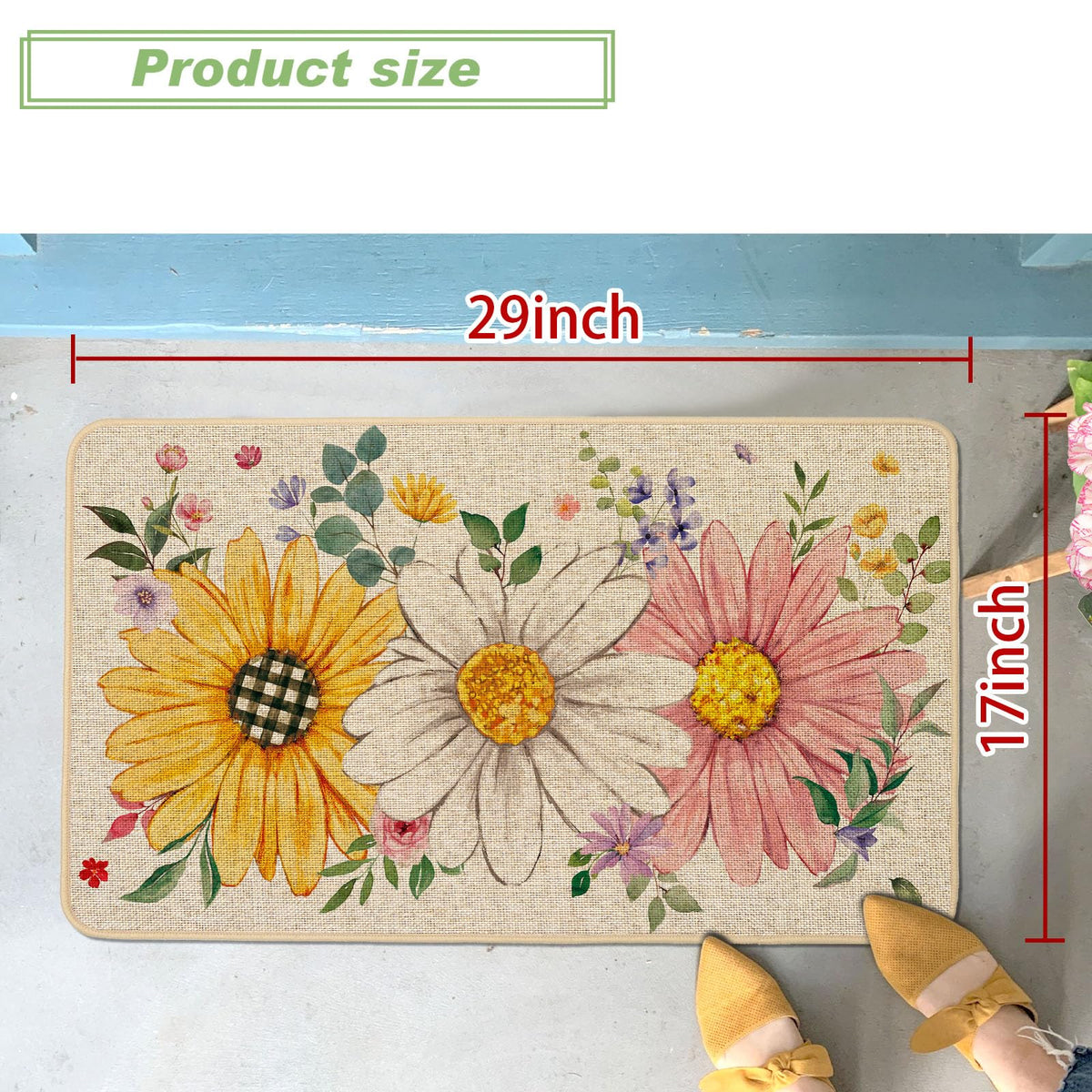 Baccessor non-slip rubber back doormat, secure placement for outdoor use