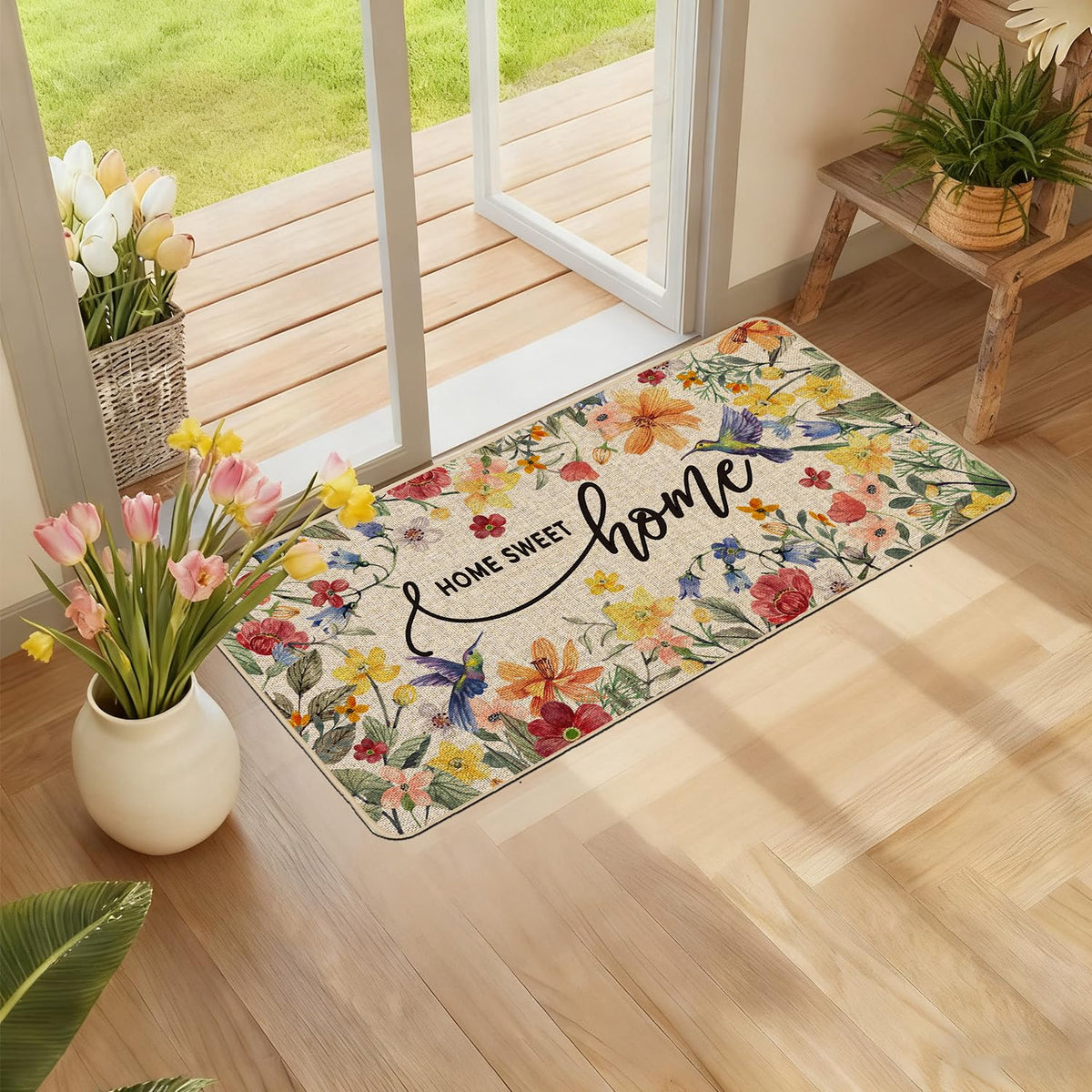 Baccessor non-slip rubber backing keeps the mat in place