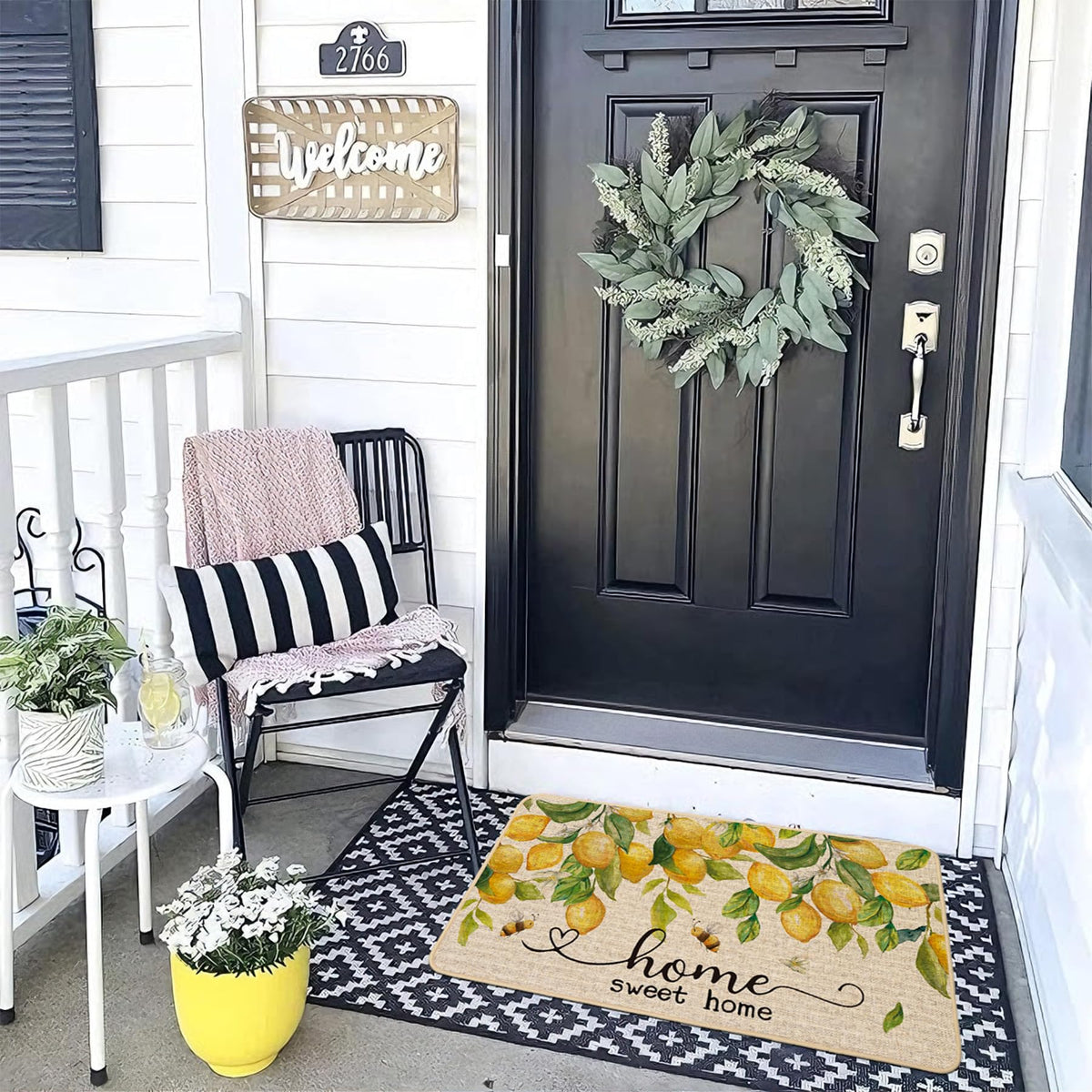 Baccessor Doormat highlights non-slip rubber backing for stable outdoor use.