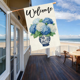 Baccessor outdoor flag adds seasonal charm to porch or veranda.