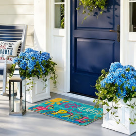 Patio area and entryway look inviting with this versatile doormat.