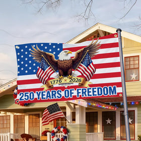 Baccessor patriotic banner in garden display for outdoor celebrations.