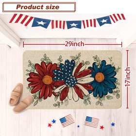 Baccessor Patriotic Daisy Eucalyptus Doormat non-slip rubber back for stable placement