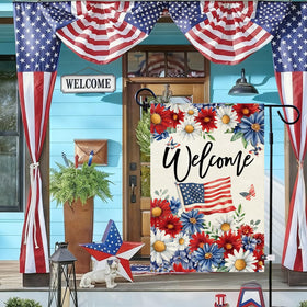 Baccessor patriotic daisy garden flag outdoor-decor use for front yard charm.