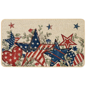 Baccessor patriotic doormat with stars for front entrance; welcoming decor and dirt control.