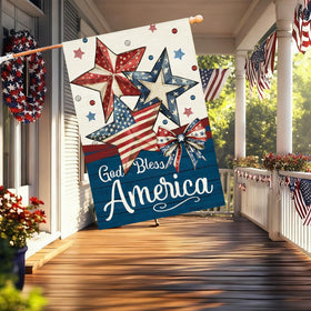 Baccessor Patriotic flag easy install for standard poles and stands
